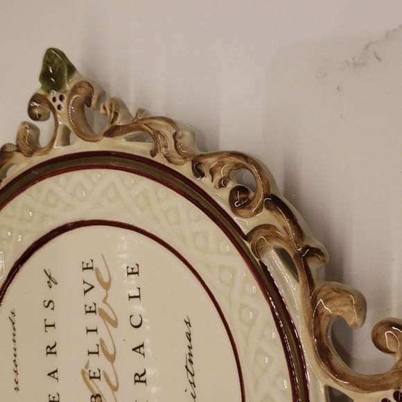 𝅺AMSCAM Inc. Handing ceramic plaque Christmas ' Joy Resounds in the Hearts o - Picture 6 of 13